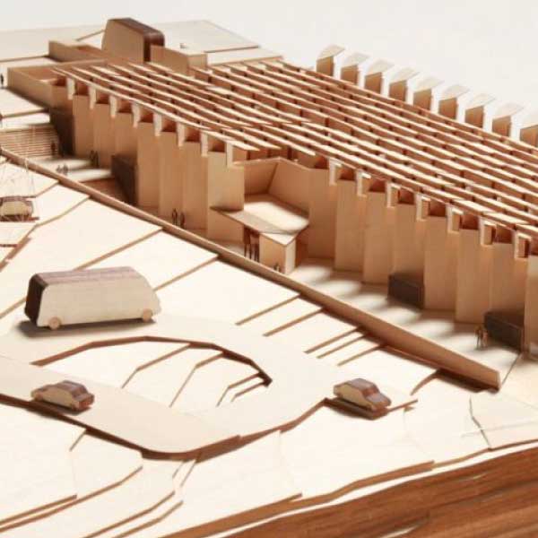 timber architectural model of Australian Opal Centre